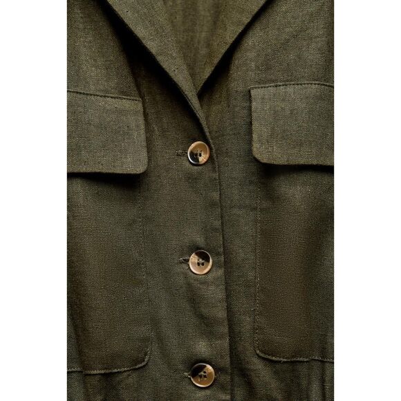 NWT ZARA SLEEVELESS LINEN BLEND JUMPSUIT - Picture 10 of 10